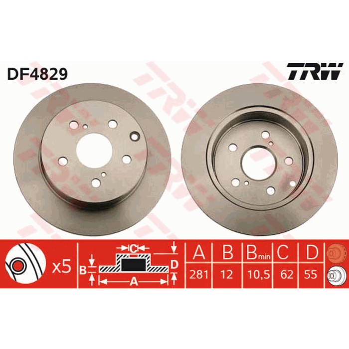 Диск тормозной TRW DF4829