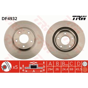 Диск тормозной TRW DF4932 3111475