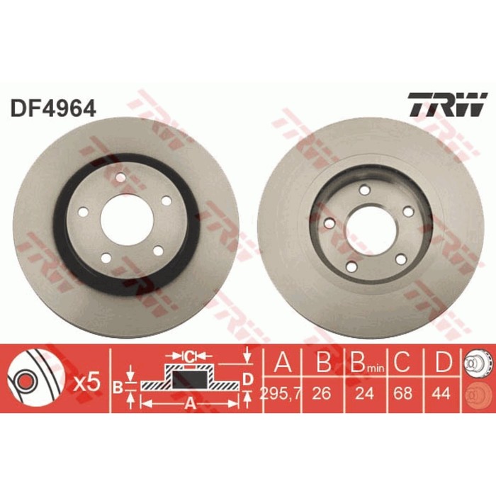 Диск тормозной TRW DF4964