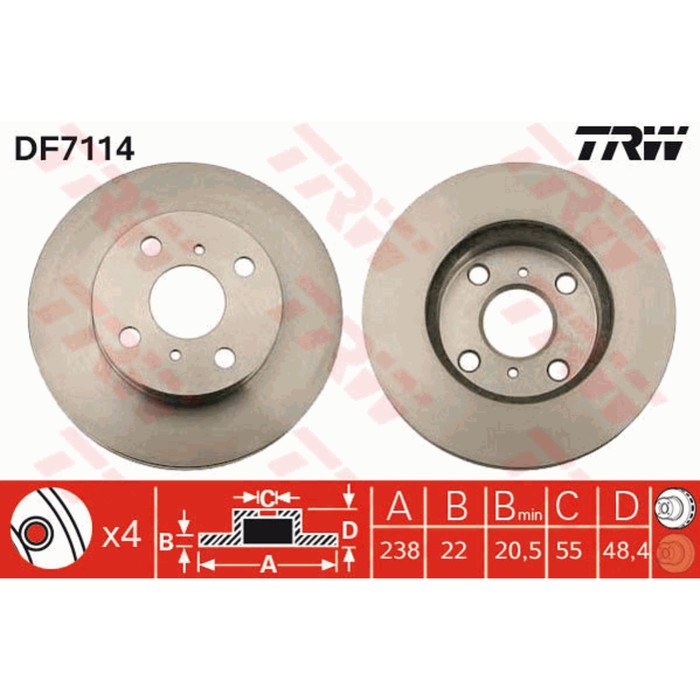 Диск тормозной TRW DF7114