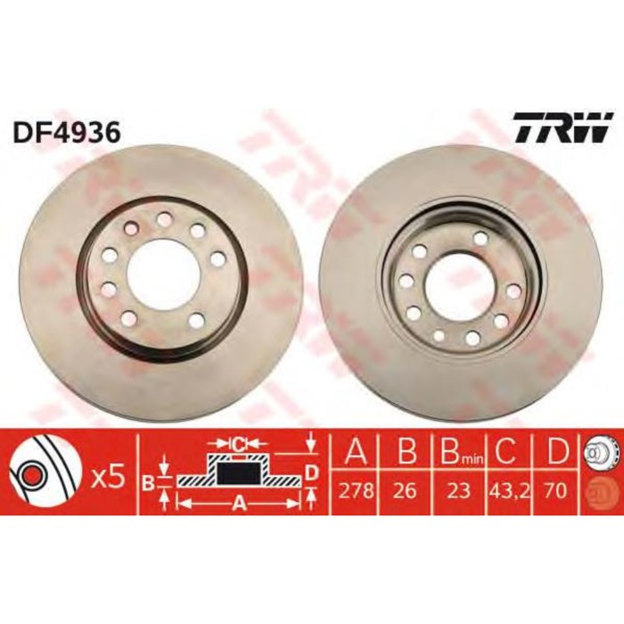 Диск тормозной  TRW DF4936