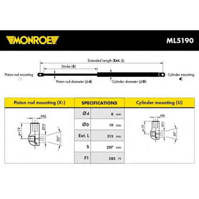 Амортизатор багажника MONROE ML5190