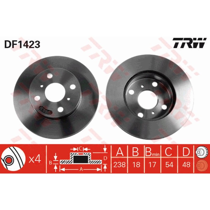 Диск тормозной TRW DF1423