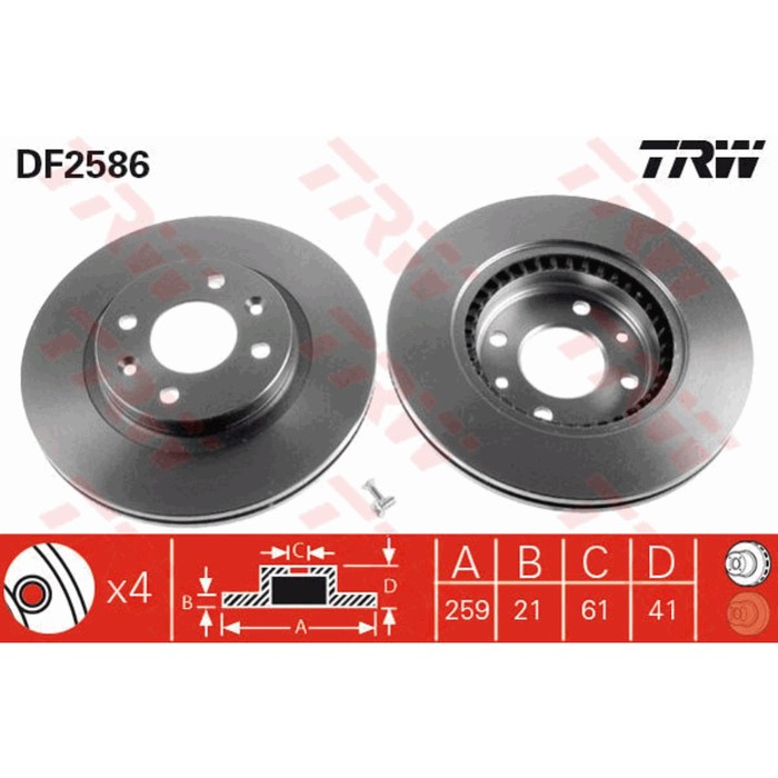 Диск тормозной TRW DF2586