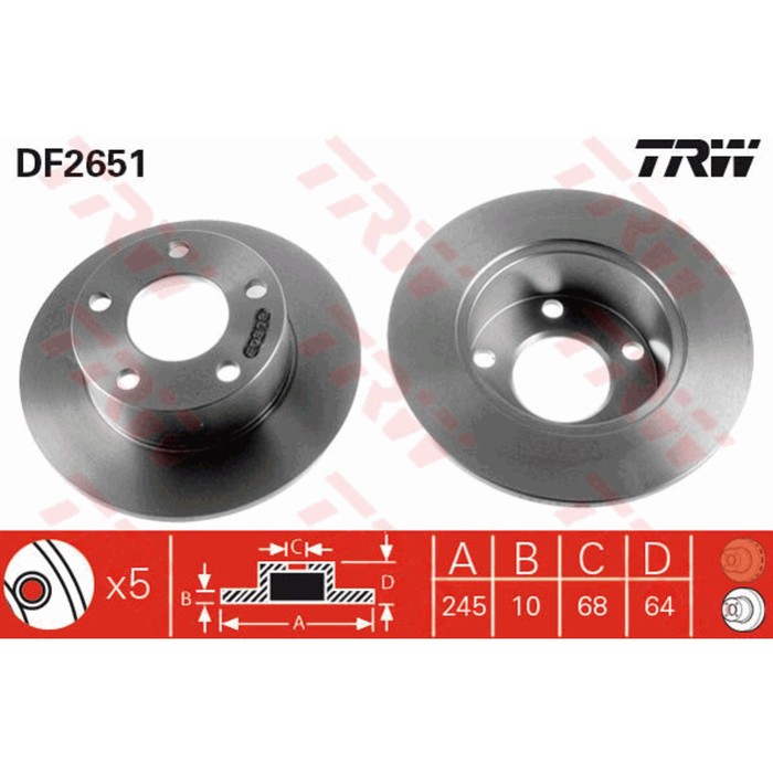 Диск тормозной TRW DF2651