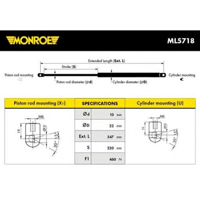 Амортизатор багажника MONROE ML5718