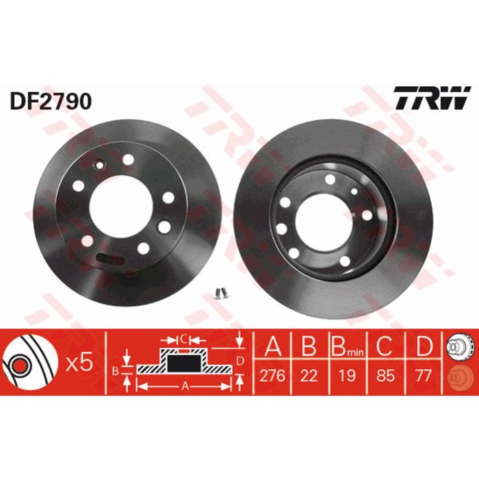 Диск тормозной TRW DF2790