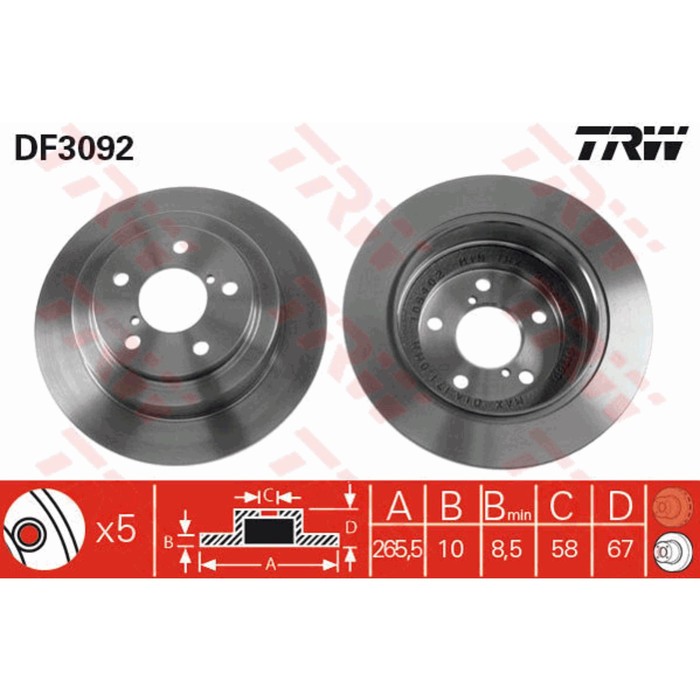 Диск тормозной TRW DF3092