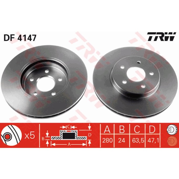 Диск тормозной TRW DF4147