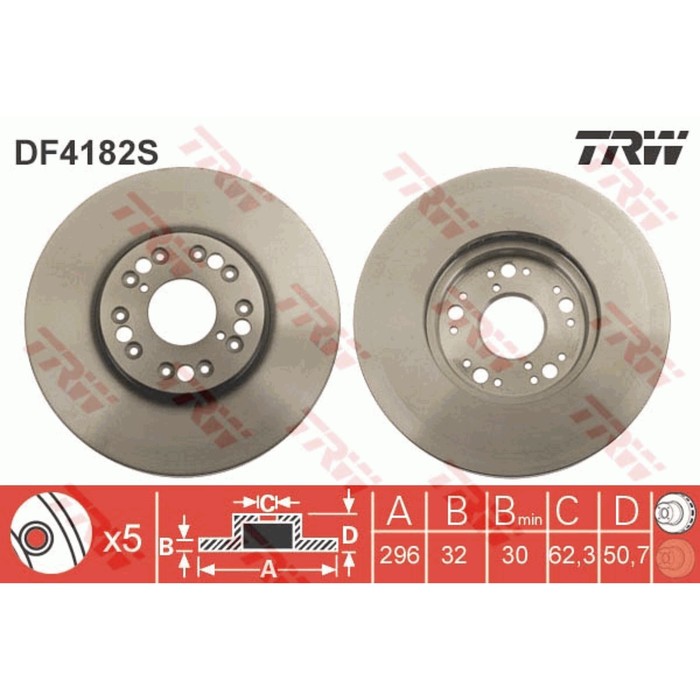 Диск тормозной TRW DF4182S