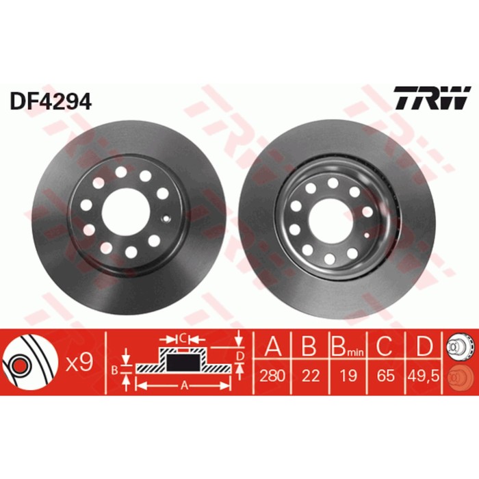 Диск тормозной TRW DF4294