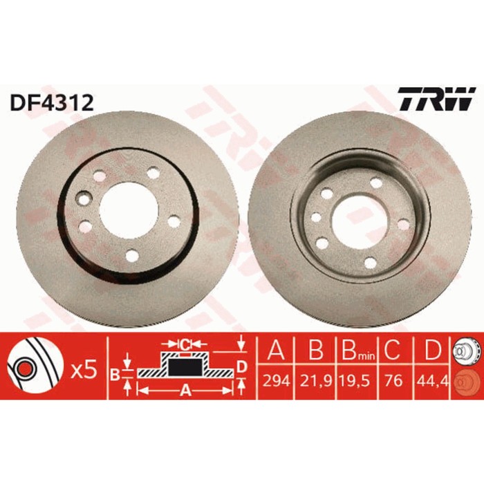 Диск тормозной TRW DF4312