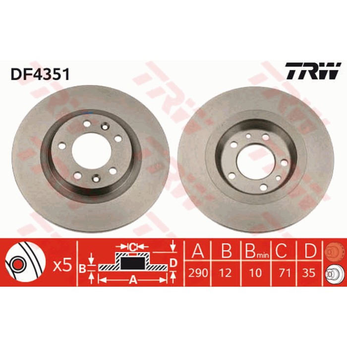 Диск тормозной TRW DF4351