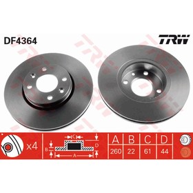 Диск тормозной TRW DF4364 3111379