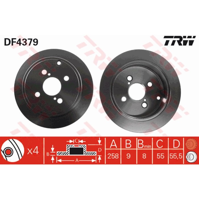 Диск тормозной TRW DF4379