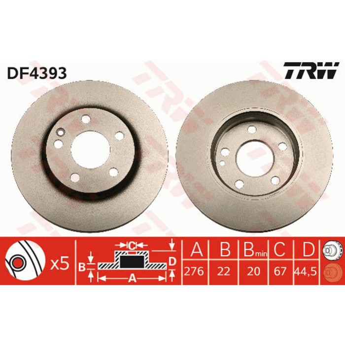 Диск тормозной TRW DF4393