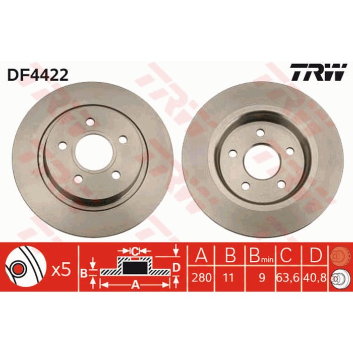 Диск тормозной TRW DF4422