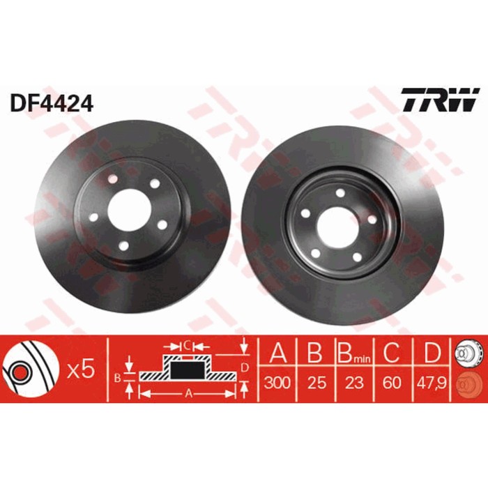 Диск тормозной TRW DF4424