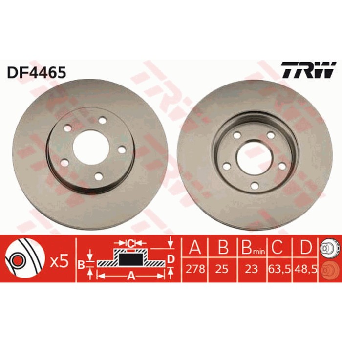 Диск тормозной TRW DF4465