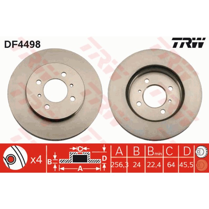 Диск тормозной TRW DF4498