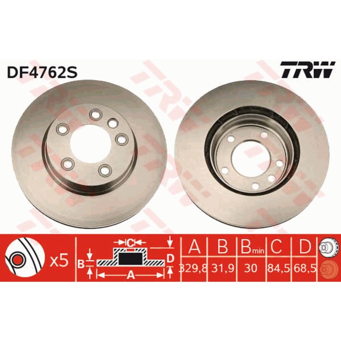 Диск тормозной TRW DF4762S