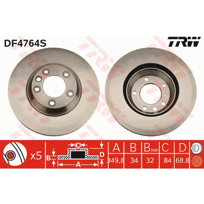 Диск тормозной TRW DF4764S