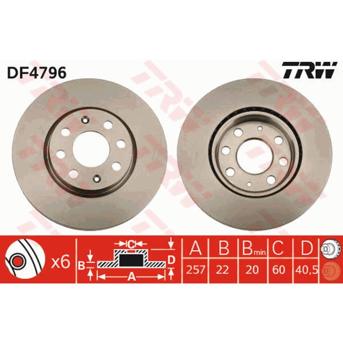 Диск тормозной TRW DF4796