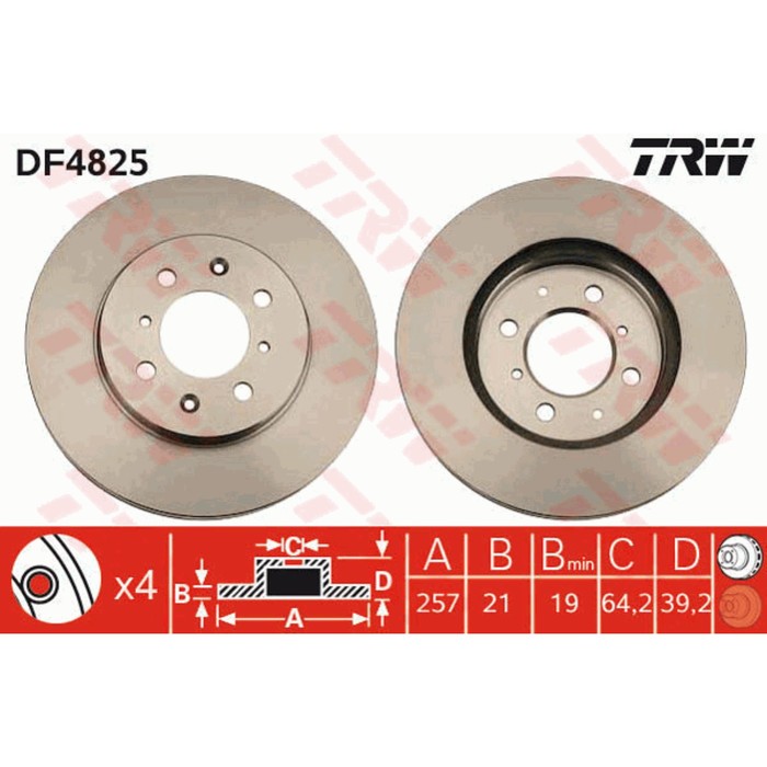 Диск тормозной TRW DF4825