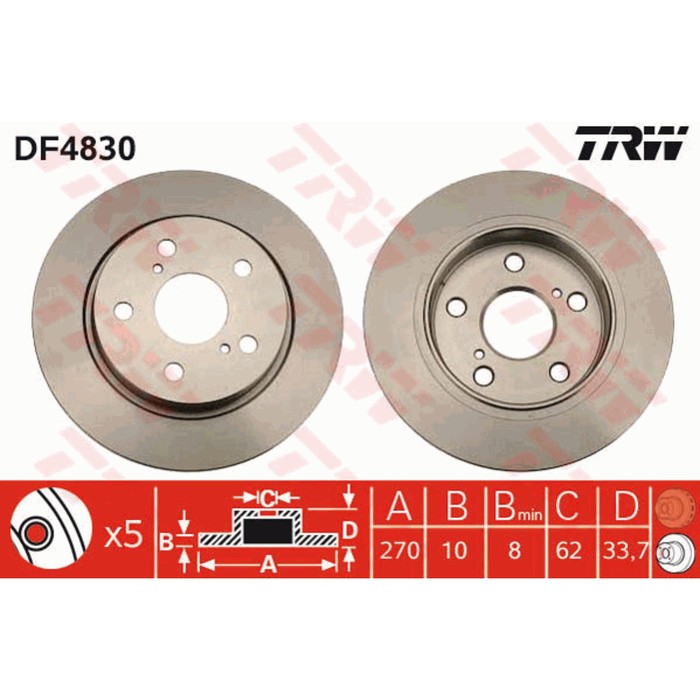 Диск тормозной TRW DF4830