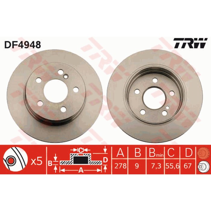 Диск тормозной TRW DF4948