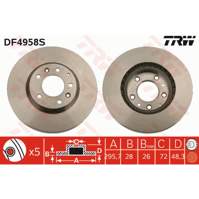 Диск тормозной TRW DF4958S