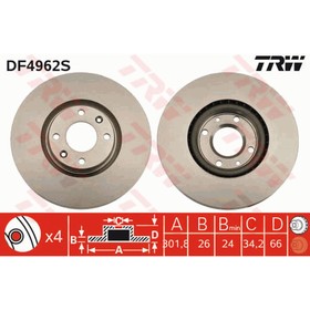 Диск тормозной TRW DF4962S 3111484