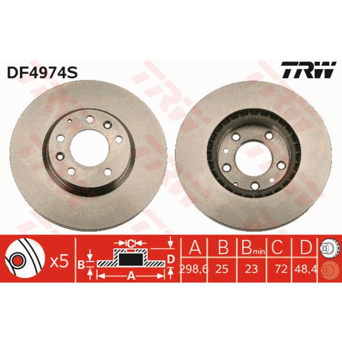 Диск тормозной TRW DF4974S