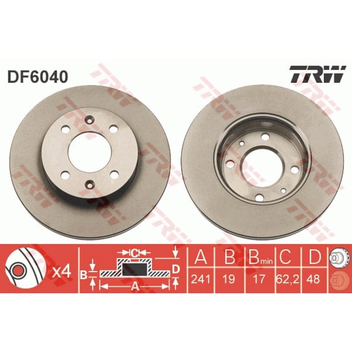 Диск тормозной TRW DF6040