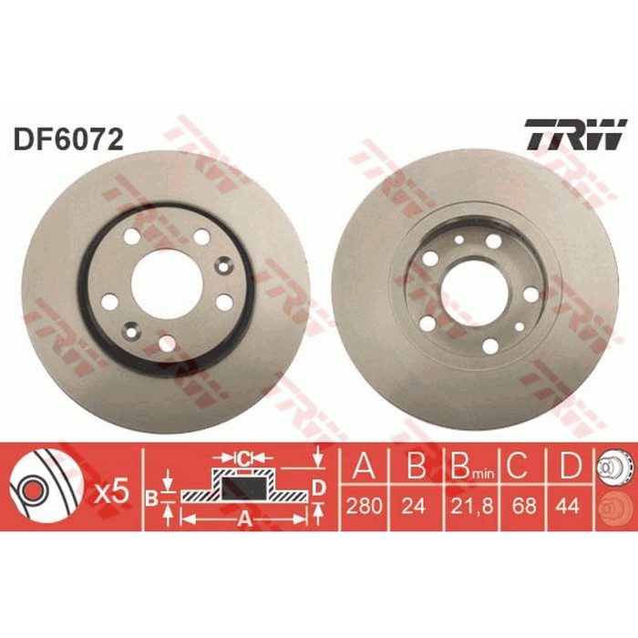 Диск тормозной TRW DF6072