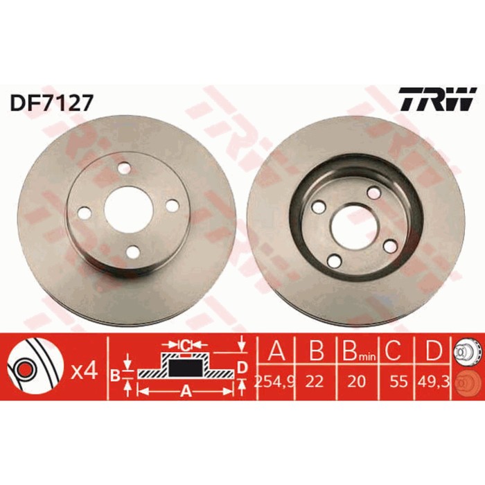 Диск тормозной TRW DF7127