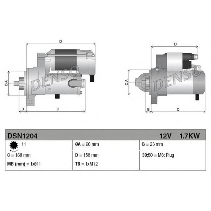 Стартер Denso DSN1204