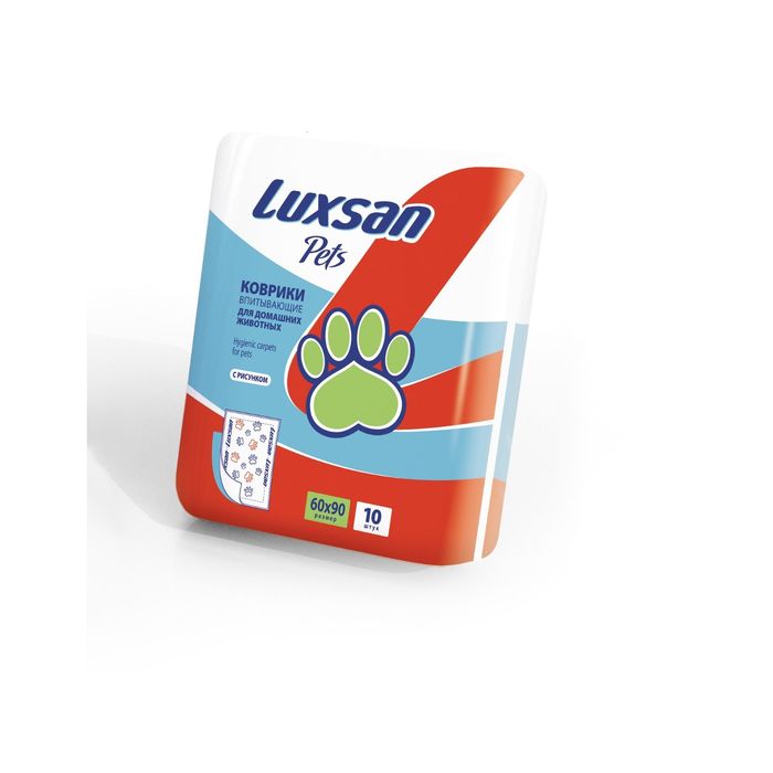 Пеленки LUXSAN Pets Premium №10 для животных, целлюлоза, 60 х 90 см, 10 шт