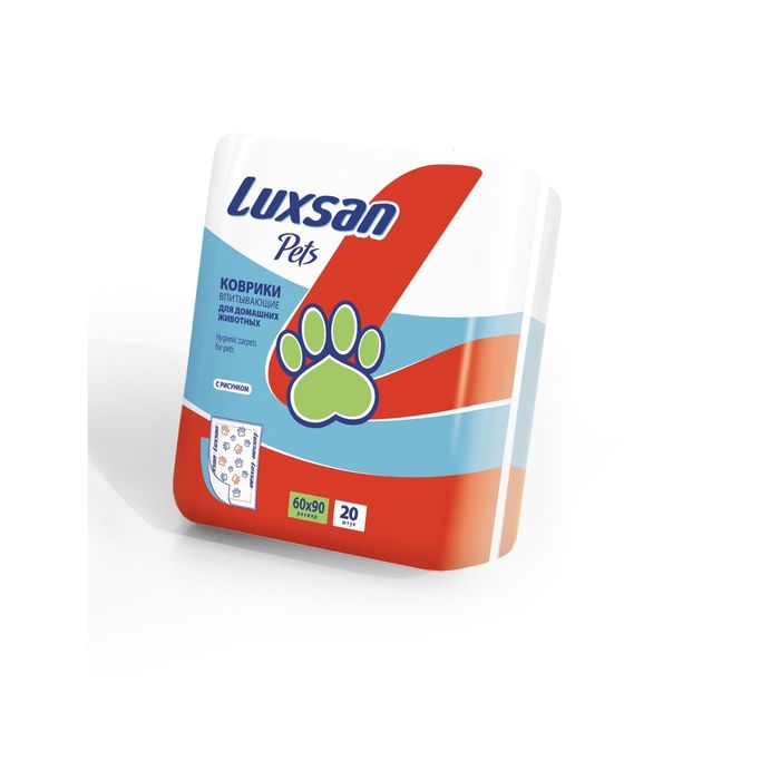 Пеленки LUXSAN Pets Premium №20 для животных, целлюлоза, 60 х 90 см, 20 шт