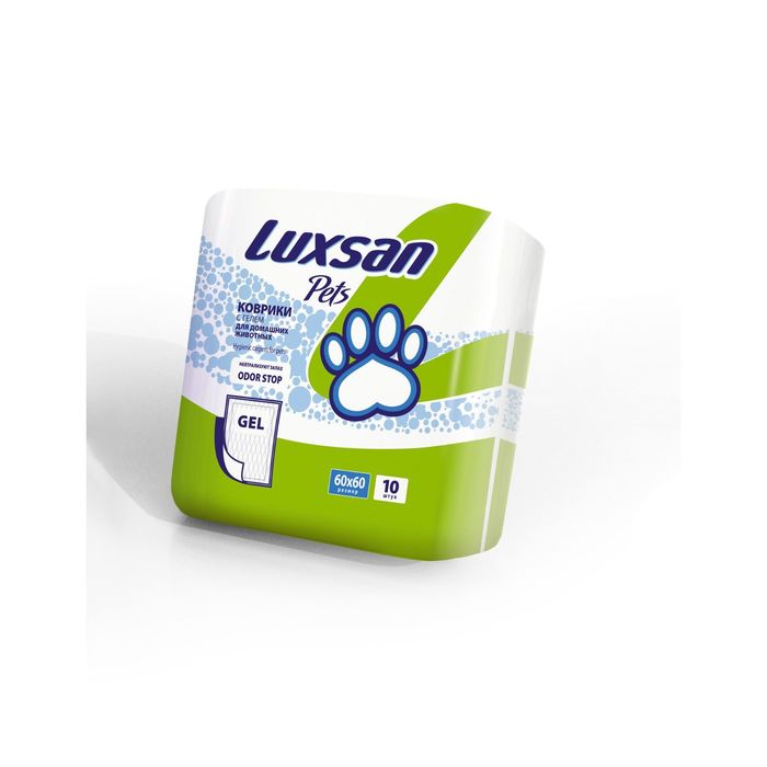 Пеленки LUXSAN Pets Premium GEL №10 для животных 60 х 60 см, 10 шт