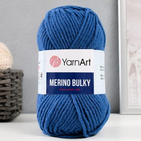 Пряжа "Merino bulky" 25% шерсть 75% акрил 100м/100гр (551 синий джинс) 3025921