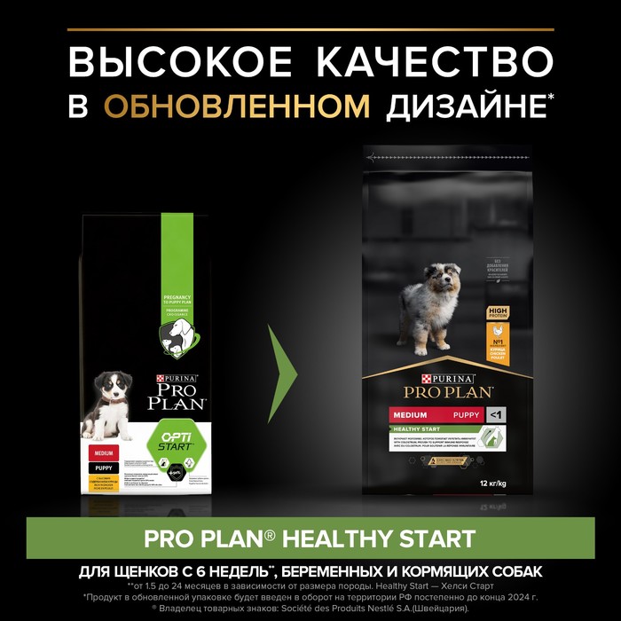 Сухой корм PRO PLAN для щенков, курица/рис, 12 кг 1140158218