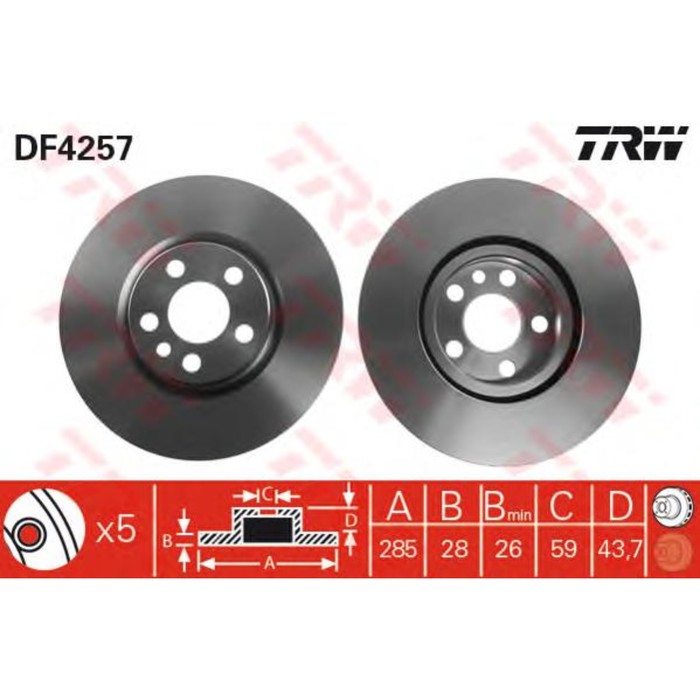 Диск тормозной  TRW DF4257