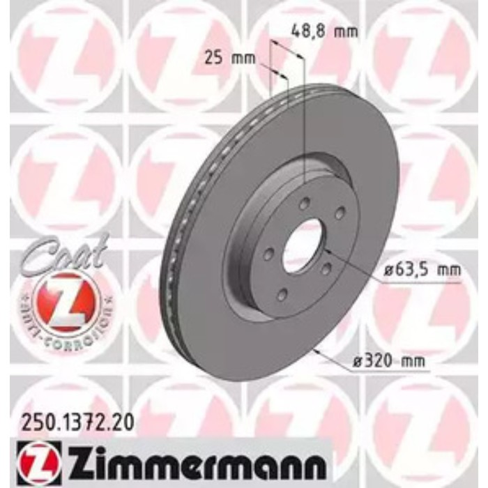 Диск тормозной ZIMMERMANN 250.1372.20