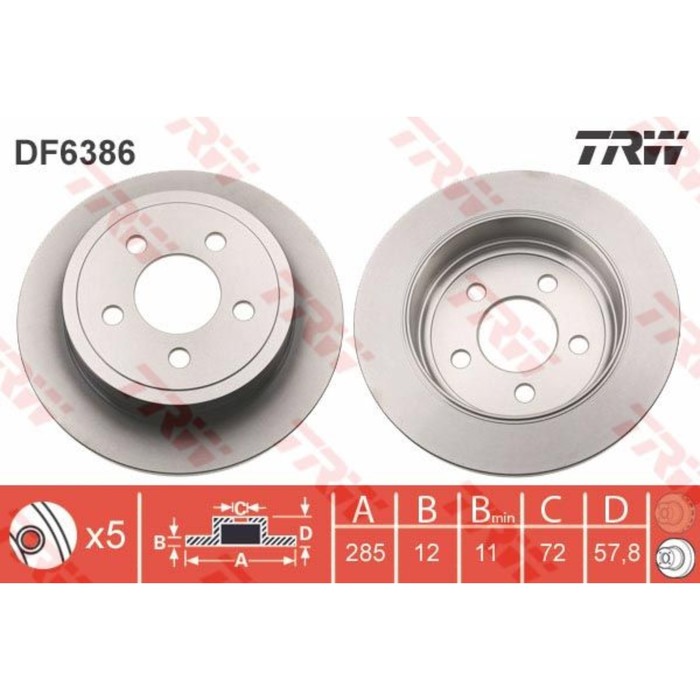 Диск тормозной TRW DF6386