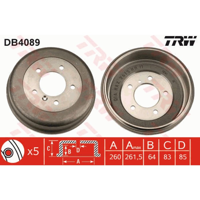 Барабан тормозной  TRW DB4089