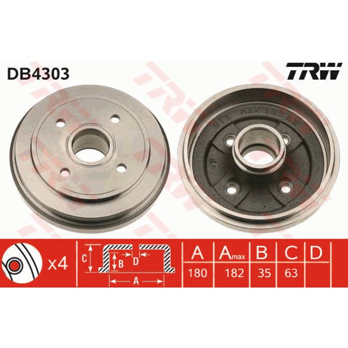 Барабан тормозной  TRW DB4303