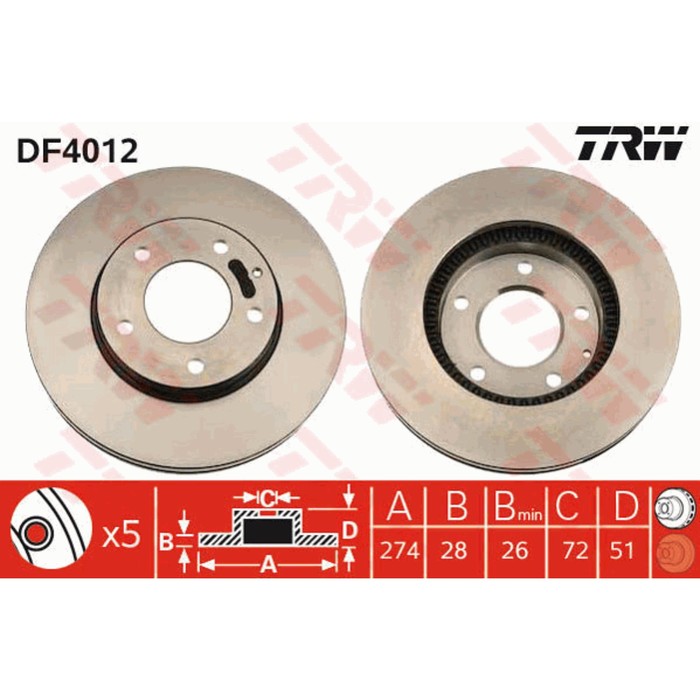 Диск тормозной TRW DF4012