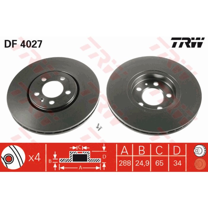 Диск тормозной TRW DF4027