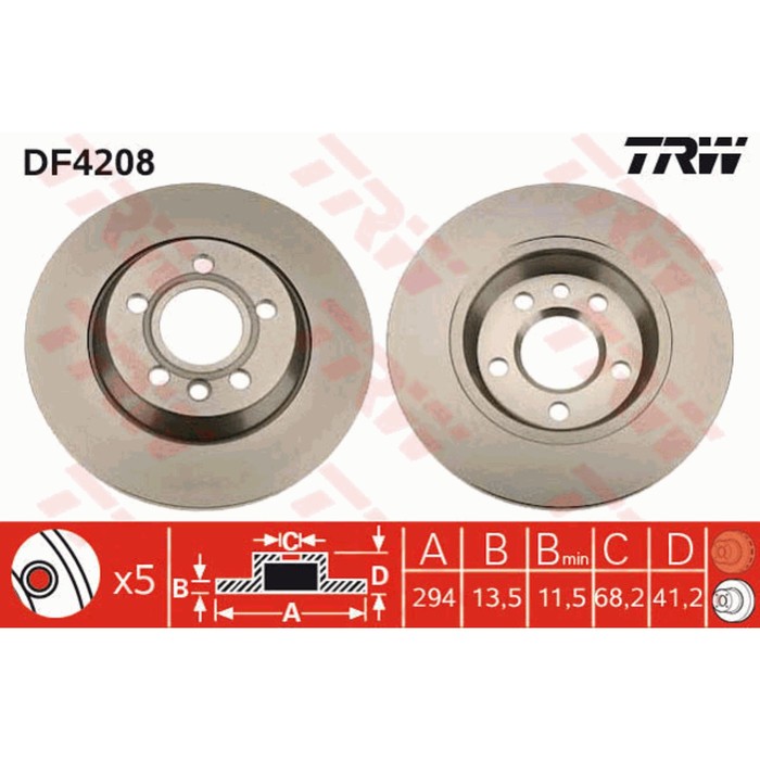 Диск тормозной TRW DF4208